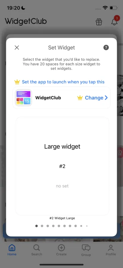 Set widget