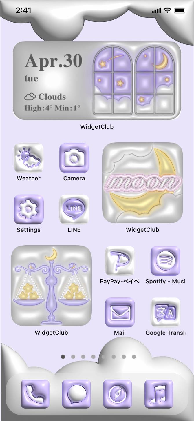 3D x moon x purple ホーム画面カスタマイズ[uIGnCO6REeUS7NSeZICe]