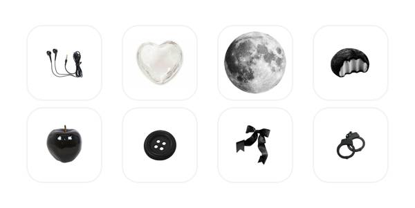 黒、白、オレンジ App Icon Pack