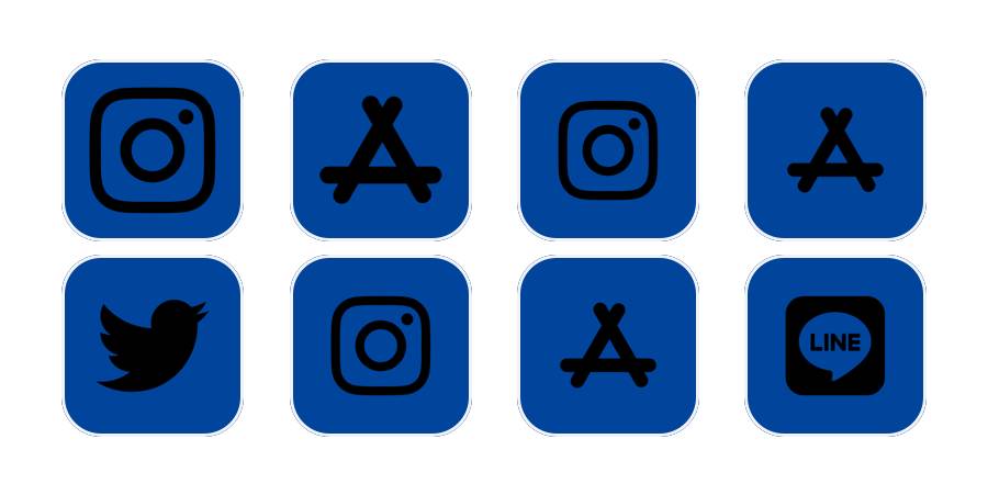 青と黒 Paquete de iconos de aplicaciones[nHOaqZlSEbsnoyM38bql]