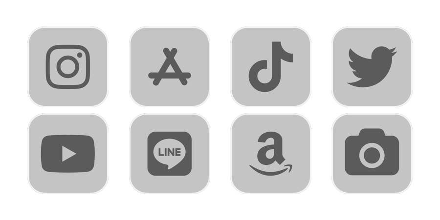 グレー系 Paquete de iconos de aplicaciones[RbfUcXjZvkW0PiECk6ct]