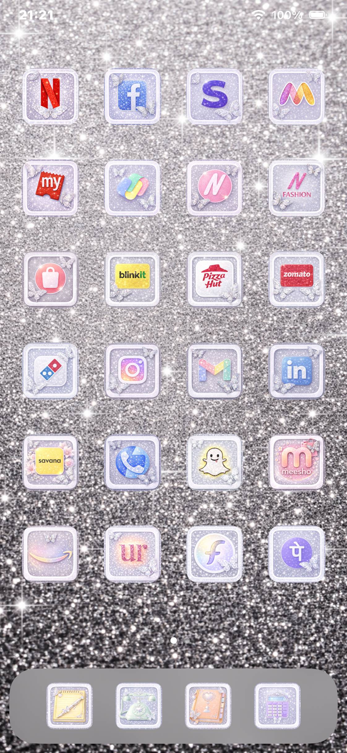 Silver Glitter Butterfly ThemeHome Screen ideas[YV7CVGcpRXMcG4iqnVZ6]