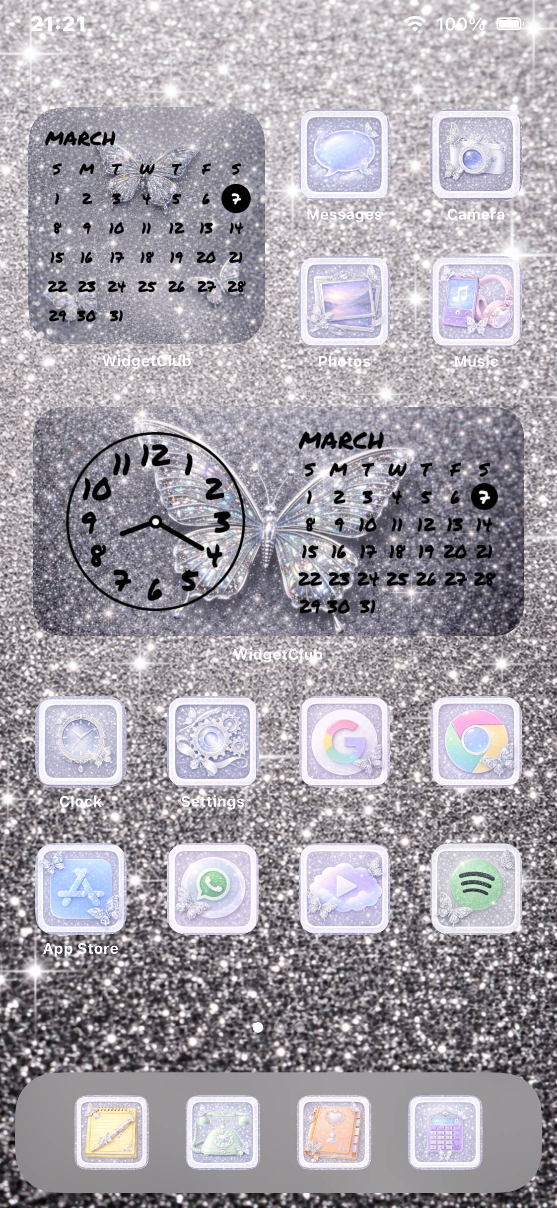 Silver Glitter Butterfly ThemeHome Screen ideas[YV7CVGcpRXMcG4iqnVZ6]