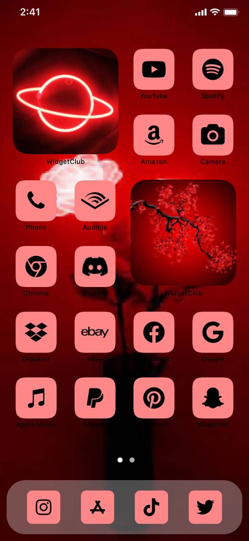 Aesthetic Red Home Screen ideas