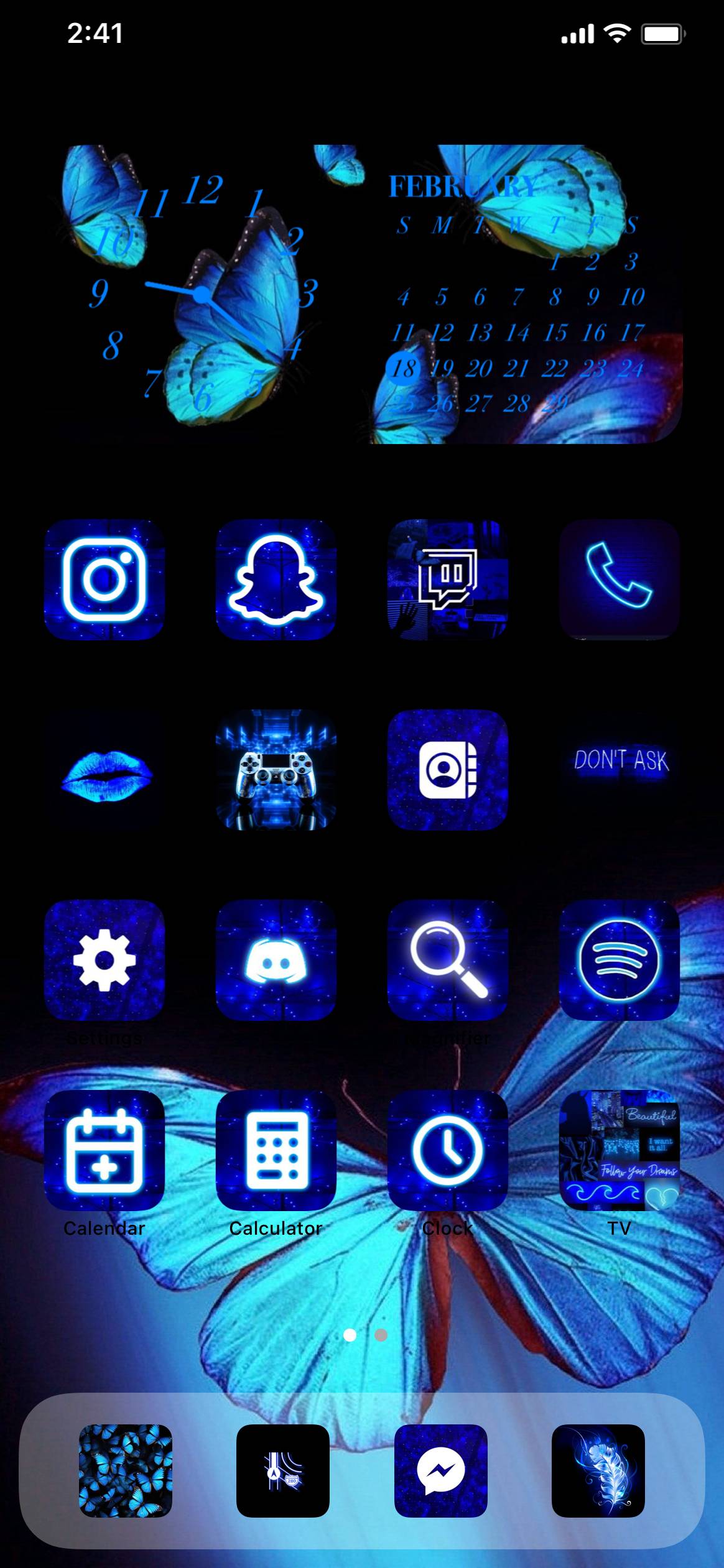 Blue and Black ButterflyHome Screen ideas[iASL7JXC51Z1gYQ29nuS]