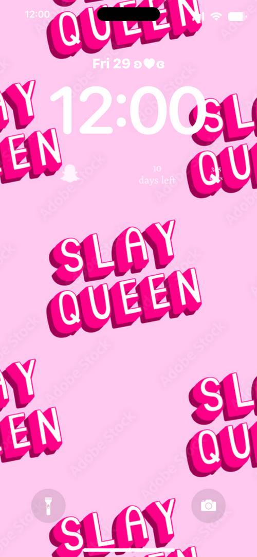 Slay Queen (pink, dark pink)Vergrendel scherm[4M9QRnCm39Q6E3911gvt]