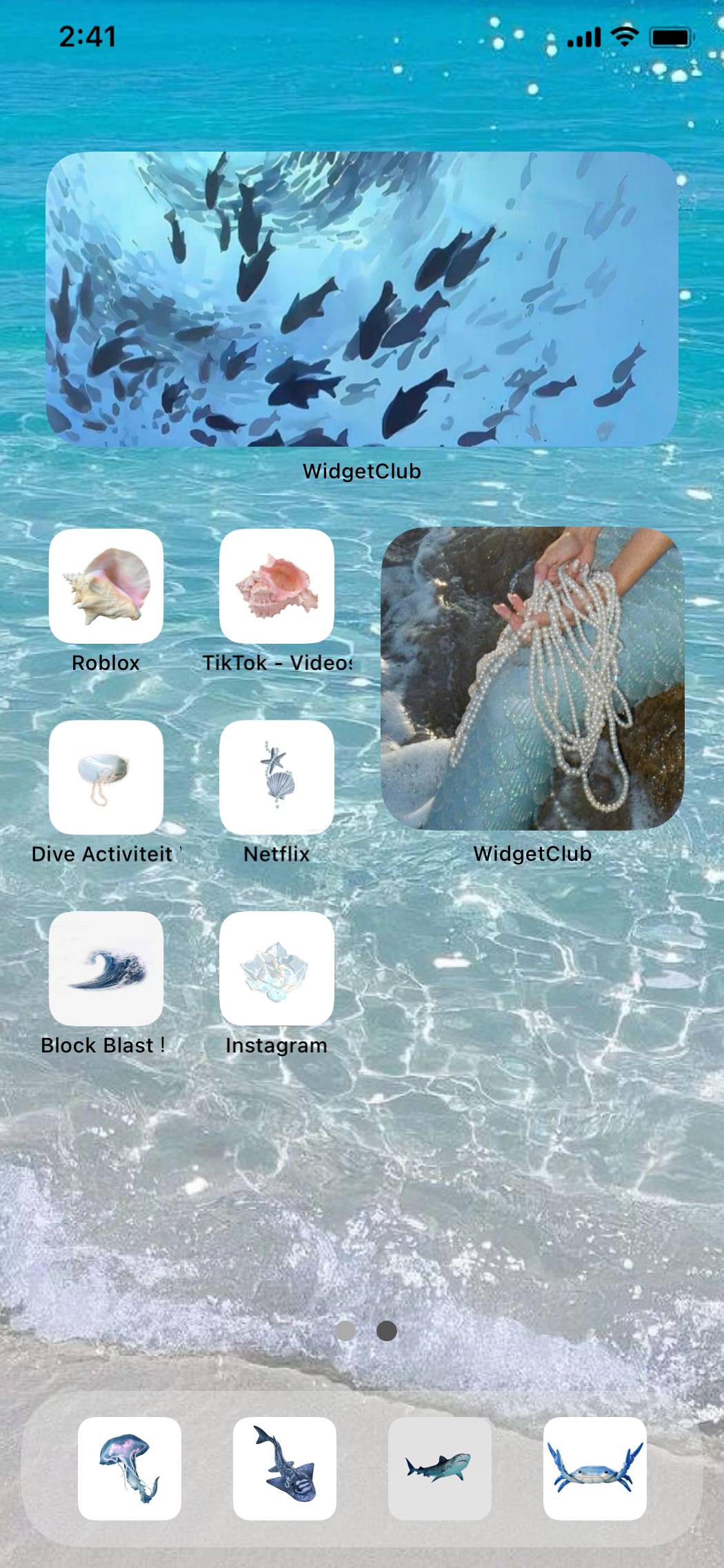 OCEAN BLUE THEME <3Home Screen ideas[eL9QflMLXzEsh5pmg92D]