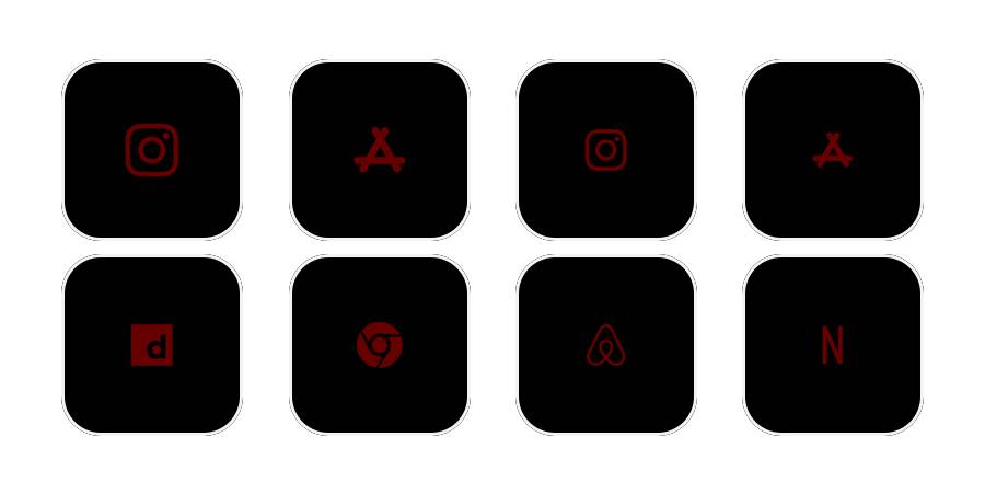 black and red Pacote de ícones de aplicativos[zdodQkfL5fvuIqKjDB2x]
