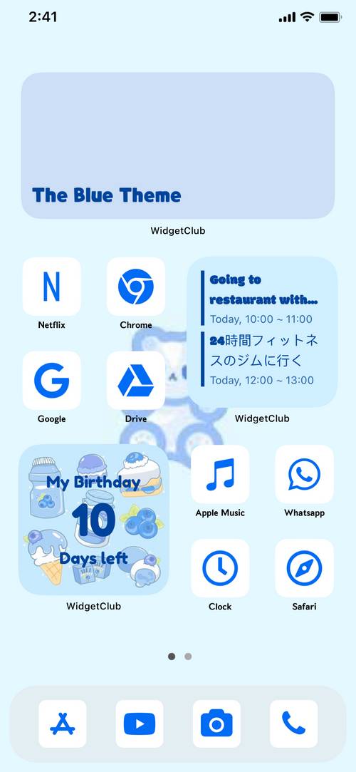 Blue Theme แนวคิดหน้าจอหลัก[CvlGMIhCCuzmY7QYgySE]