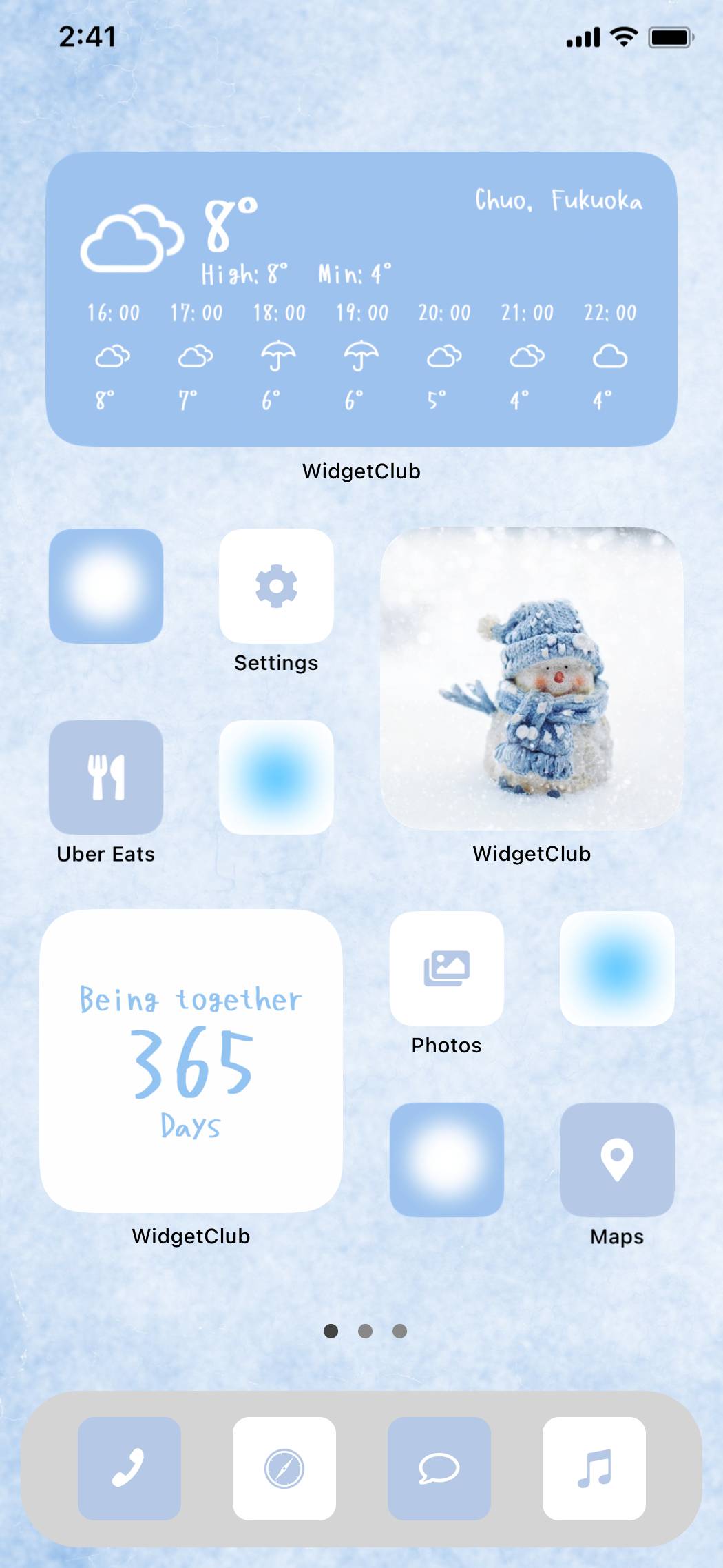 Winter blue theme ホーム画面カスタマイズ[vyOC2CiA0juNUil4FuKn]