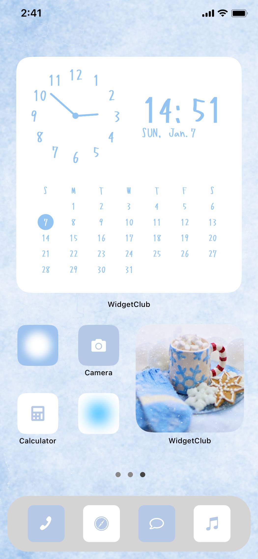 Winter blue theme ホーム画面カスタマイズ[vyOC2CiA0juNUil4FuKn]