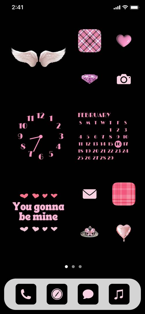 Pink × black theme Home Screen ideas[Xna9NlwwicJlGRE4BQuN]