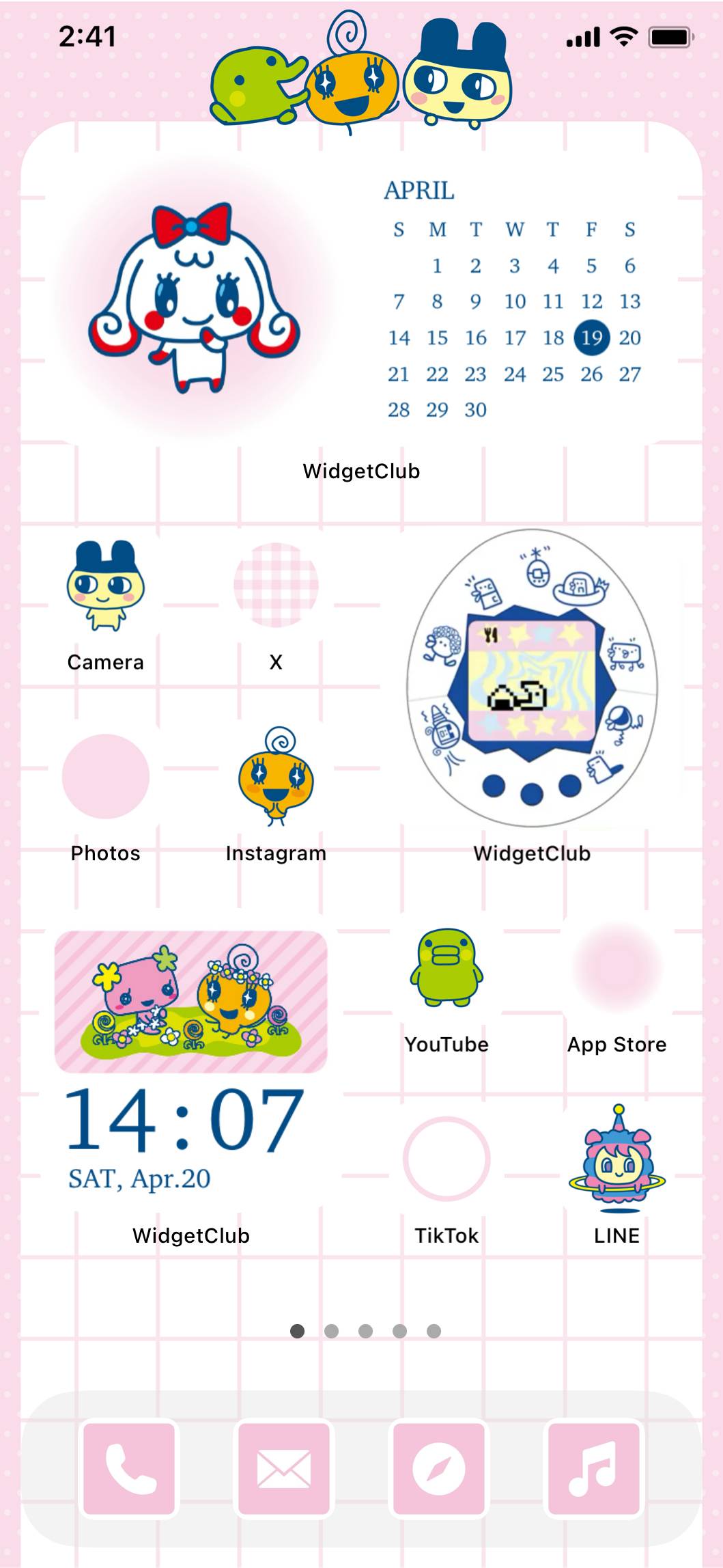 たまごっち公式スマホきせかえ ピンクver　Tamagotchi Themes主屏幕創意[cLPUDeaOEOtD1No7LLlP]