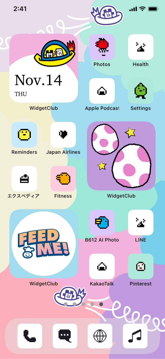 たまごっち公式スマホきせかえ カラフルver　Tamagotchi ThemesPomysły na ekran główny[hmlyz5NvDctRULmJLO7h]