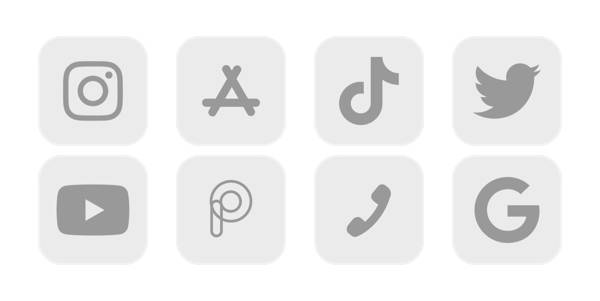 グレー App Icon Pack[vb3byyvrkTWG7RoLzgxy]