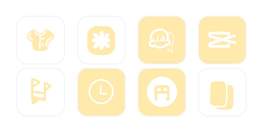黄色アプリアイコン💛 Pachetul de pictograme pentru aplicație[wx8dr0rEhWggatXUAW5H]