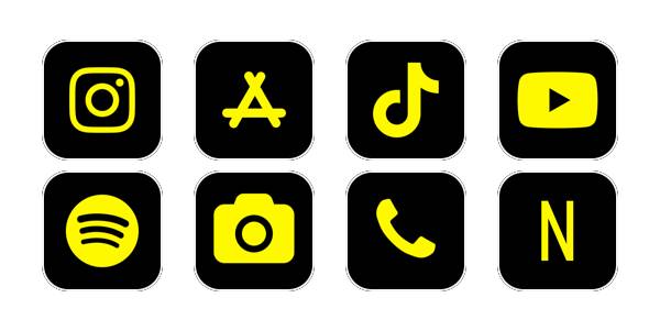 black and yellow App Icon Pack[Bke8pVbPLqyhQ3FDZiqy]