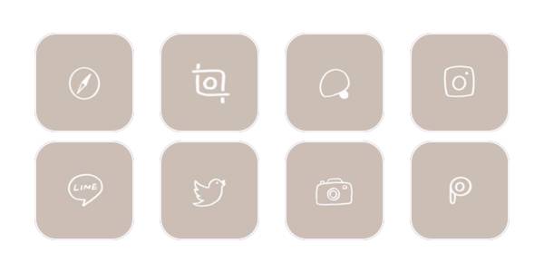 ベージュアイコン App Icon Pack