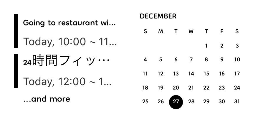 カレンダー Kalendar Idea widget[k3ZGb9zatRQOAUxGui74]