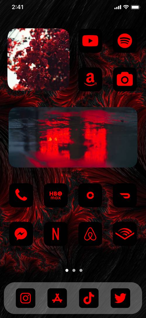 red theme pack Ý tưởng màn hình chính[JREJDToCfRaswAOMz3bv]