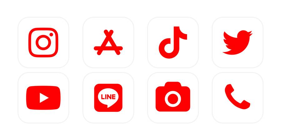 赤シンプル App Icon Pack[ZR2SZOE2hKqdHBWEi5O3]