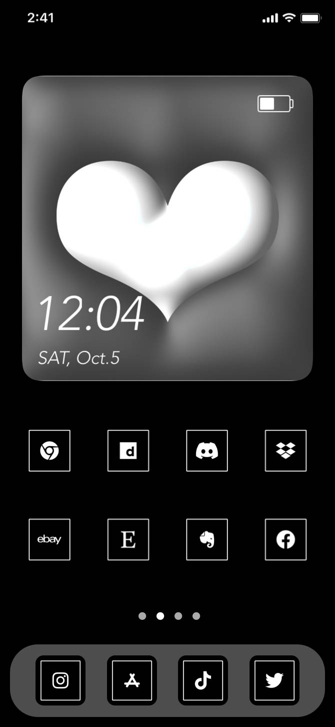 ♡Heart black and white square icon kawaiiИдеи за начален екран[IJDp4Ce5jBavsWMY04dL]