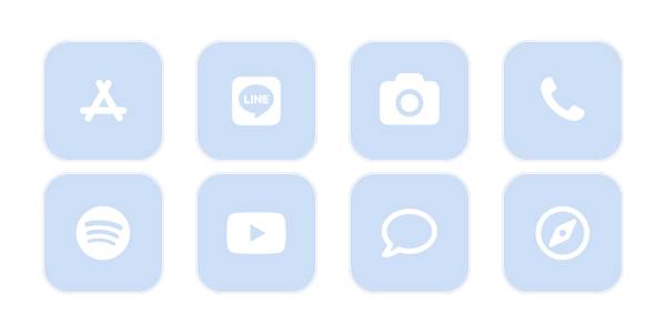 くすみブルー＆ホワイト App Icon Pack[q7tl9ME6HD1BAhQCyv6D]