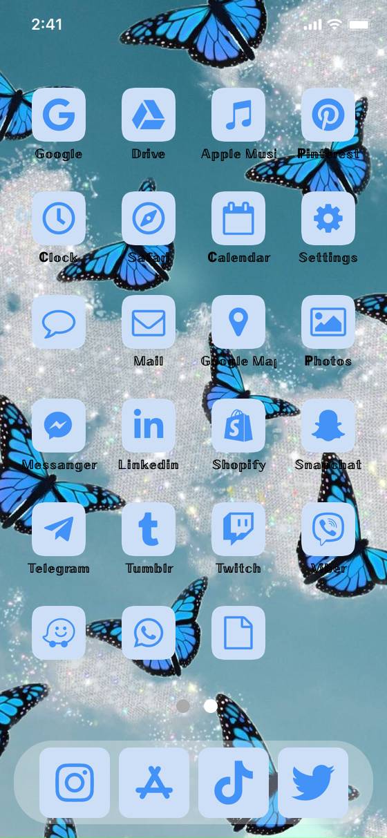 Blue Butterfly Theme Set🦋Nápady na domovskú obrazovku[KnUhfLT6n3BQapb1ifHg]