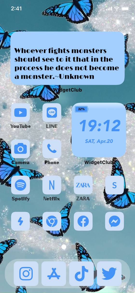 Blue Butterfly Theme Set🦋Идеје за почетни екран[KnUhfLT6n3BQapb1ifHg]