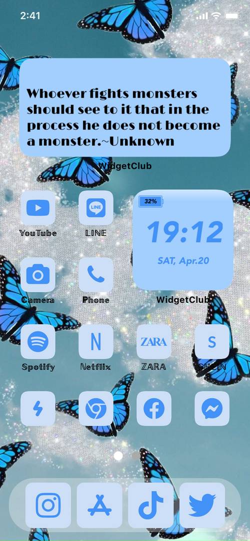 Blue Butterfly Theme Set🦋 Идеи за начален екран[KnUhfLT6n3BQapb1ifHg]