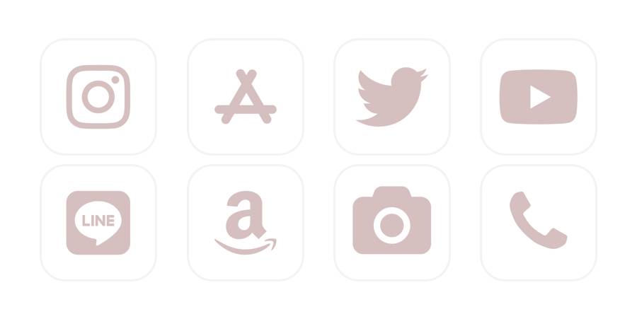 Simple pinkbeigeApp Icon Pack[Kkkwirxs8OEM3xgdimP2]