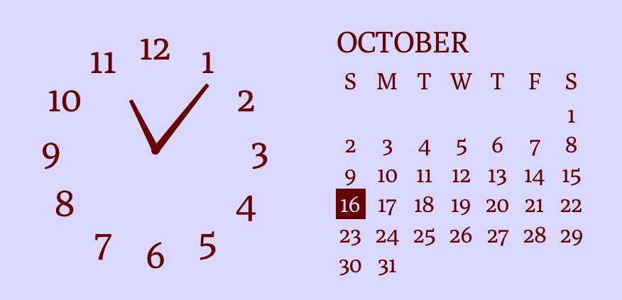紫ウェッジ中カレンダー Clock Widget ideas[obBLfH531CqfTwYuA7Ha]