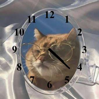 鏡の中の猫 Cái đồng hồ ý tưởng widget[Xs82DEqVniOx1awj1Vvb]