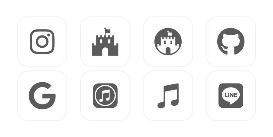 Blanco Paquete de iconos de aplicaciones[C8M66H7fUMtM1XRFTHG8]