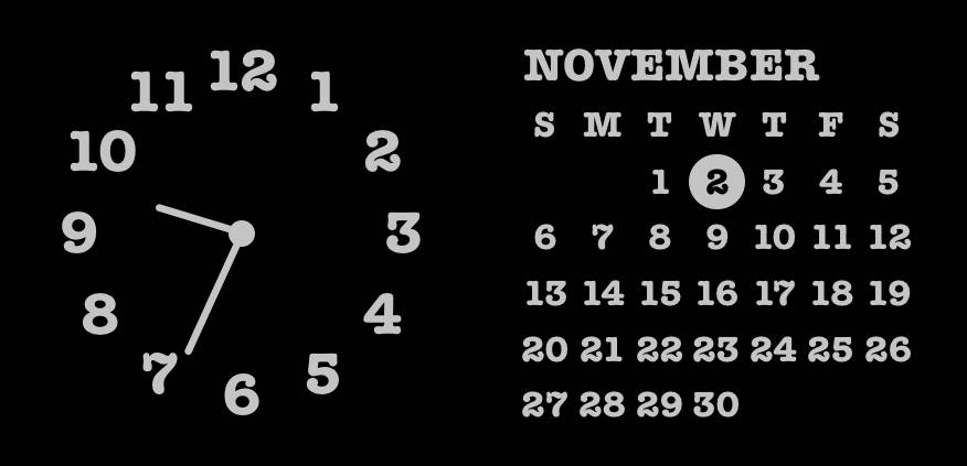 シンプル（ブラック） Klok Widget-ideeën[uET4BXkPe53kt69VCbfZ]
