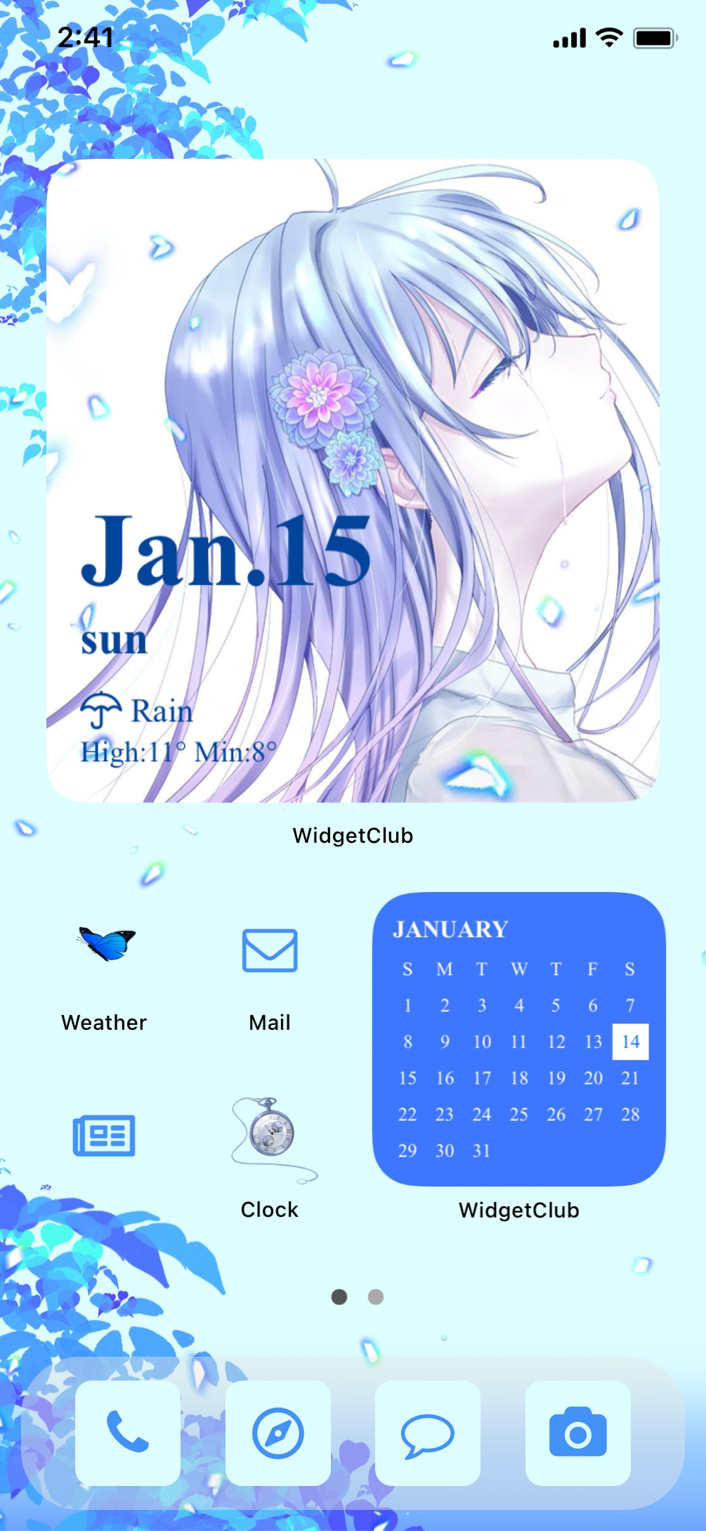 anime blue aesthetic - widgetopia homescreen widgets for iPhone / iPad /  Android