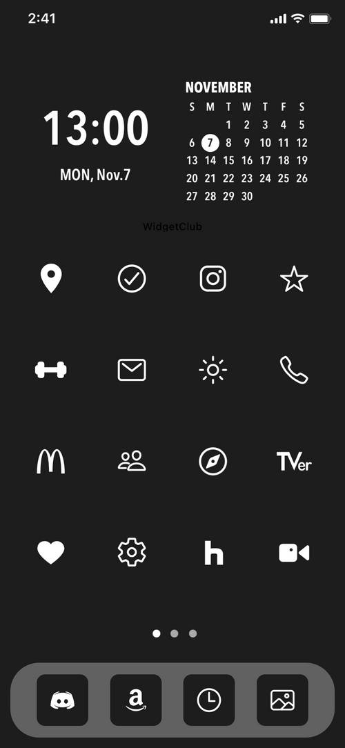 Simple × Black home screen أفكار الشاشة الرئيسية