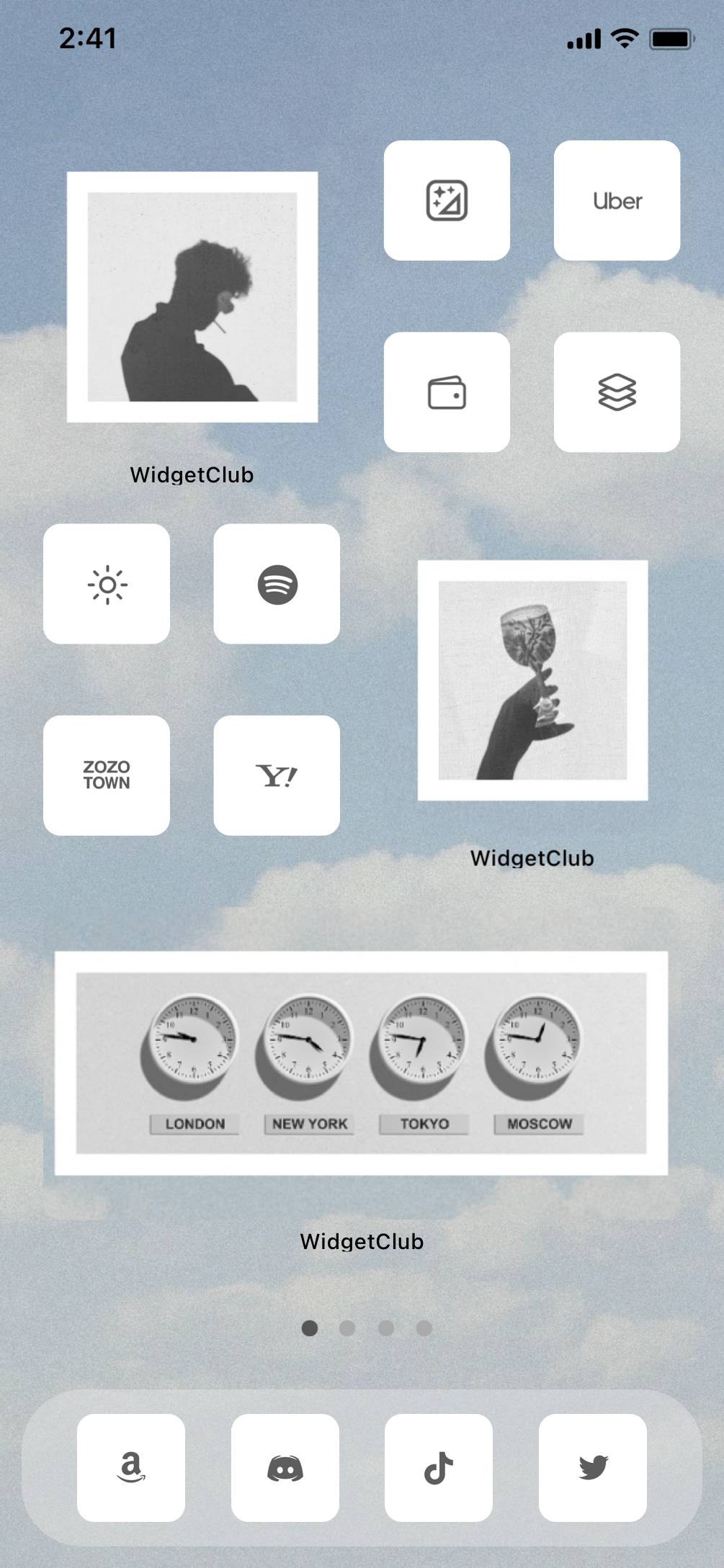 White × Stylish home screen ホーム画面カスタマイズ[rD2LKkWFNv4MsiIgyk1Y]