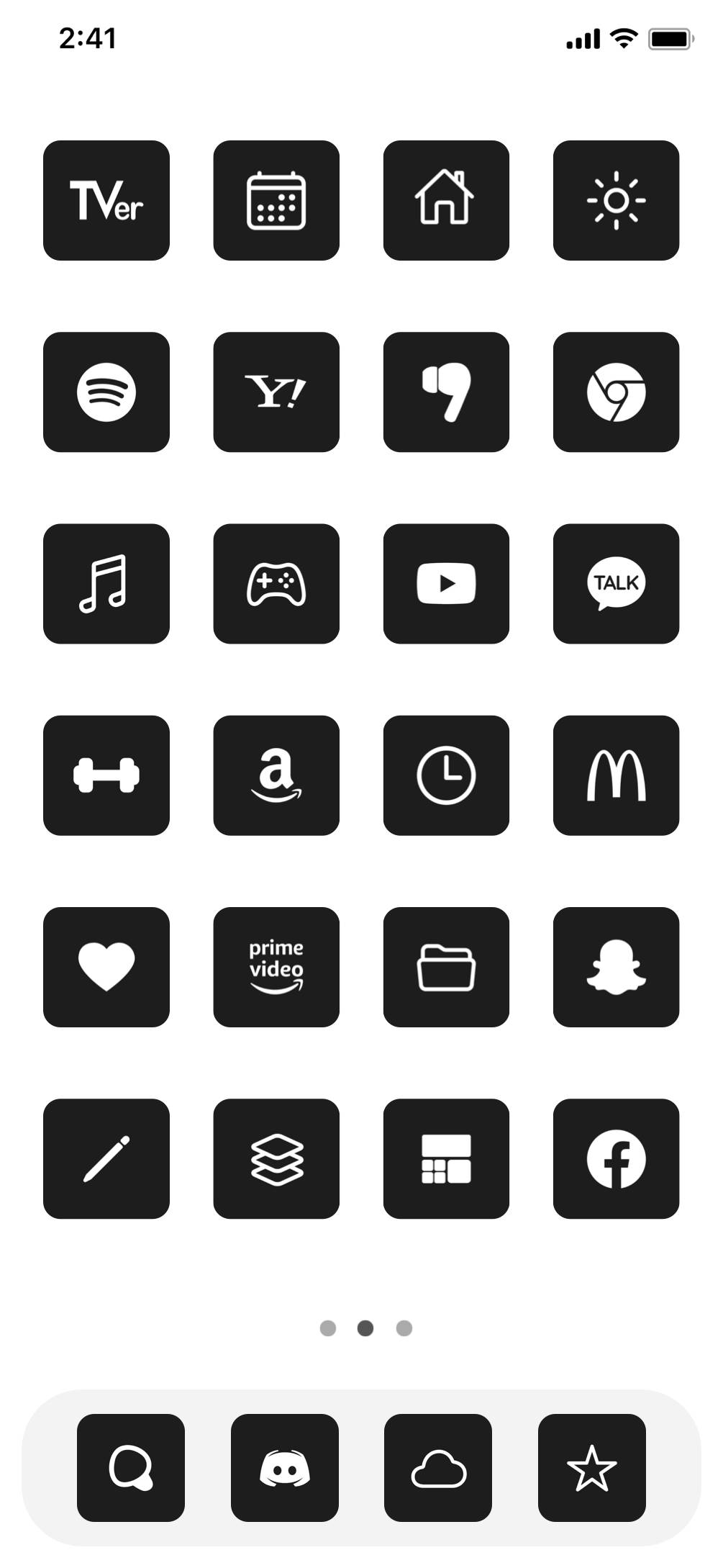 White × Black icon home screenHome Screen ideas
