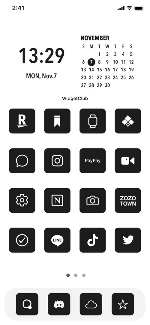 White × Black icon home screen Ana Ekran fikirleri