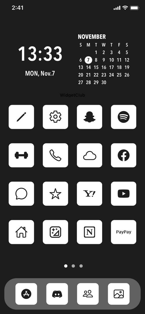 Black × White icon home screen Idées d'écran d'accueil[hNv8ZcQ3K3Vm6MUk9uaL]