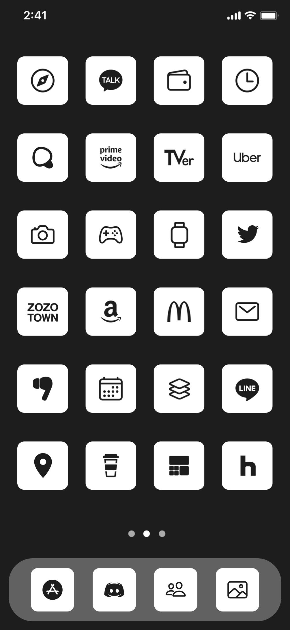 Black × White icon home screenHome Screen ideas