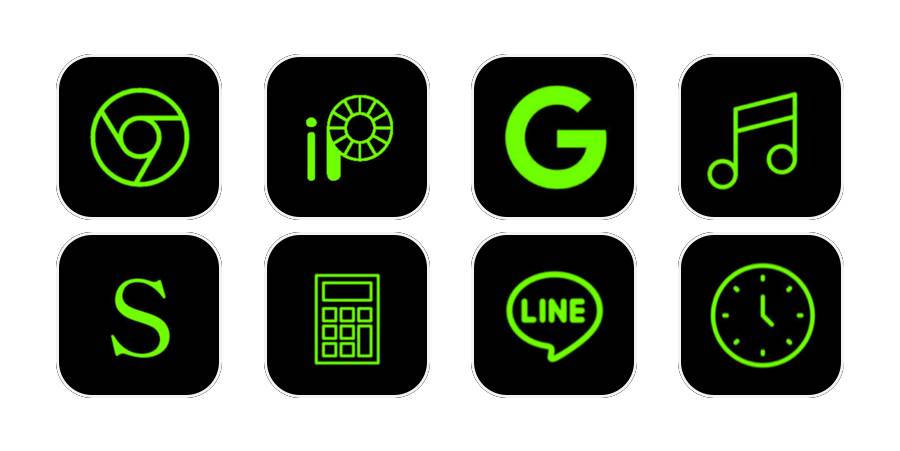 グリーンブラック App Icon Pack[oedHpN5so9LU8qAzAx4m]