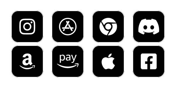 white on black icon pack ♥︎♡︎ Pacchetto icone app[6M9SqfEgAYIn9NhrJ8mI]
