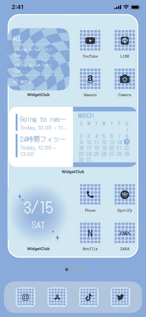 水色チェック Home Screen ideas[h0cFAbTQdhG0I5W8dsLB]