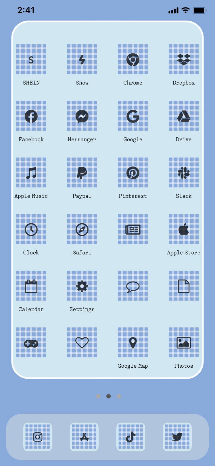 水色チェックHome Screen ideas[h0cFAbTQdhG0I5W8dsLB]
