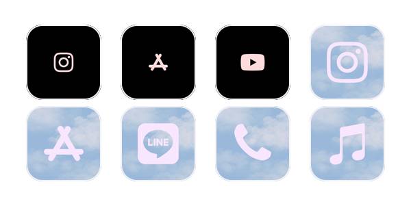 空＆黒とピンク App Icon Pack[dH6ma98IWvVPnC6ZGmuJ]