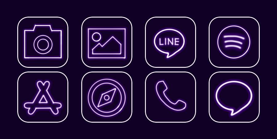 紫ネオン App Icon Pack