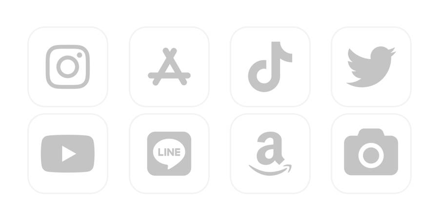 グレー App Icon Pack[a0kZrf3lLuEHyVfnZVcy]