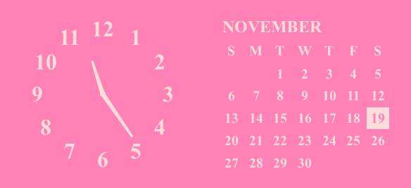 clock&calendar (hot pink)時計ウィジェット[4ML2nmZC2NXm6CA9G6rg]